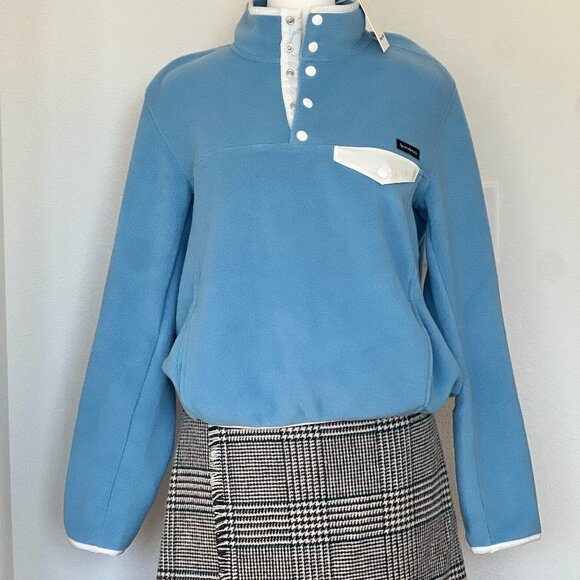 Sporty & Rich Buttoned Polar Sweatshirt - Sky Blue/White - Small - Picture 2 of 9